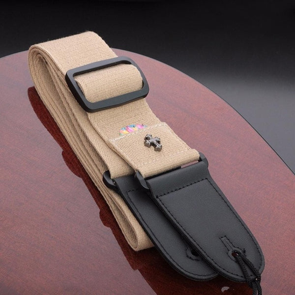 Electric Guitar Strap Acoustic Folk Guitarra Belt Straps Vintage Cross Personality Guitar Straps with Pick Pocket