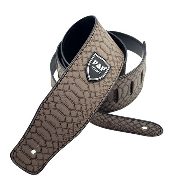 Hot! Guitar Parts Widen Electric Guitar Strap Crocodile Snake Skin Embossed PU leather Acoustic Guitar Belt Bass Strap